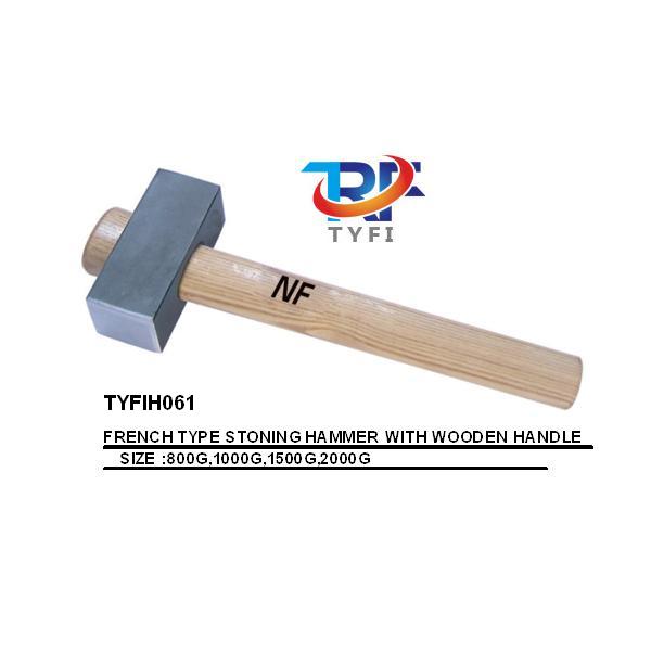 倒装木柄法式石工锤